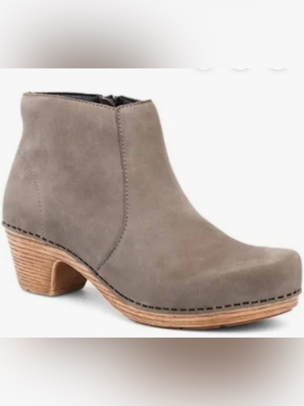 Dansko Maria Boot Clog Scandi Girl Milled Nubuck Leather Slate/Taupe sz 41/9.5